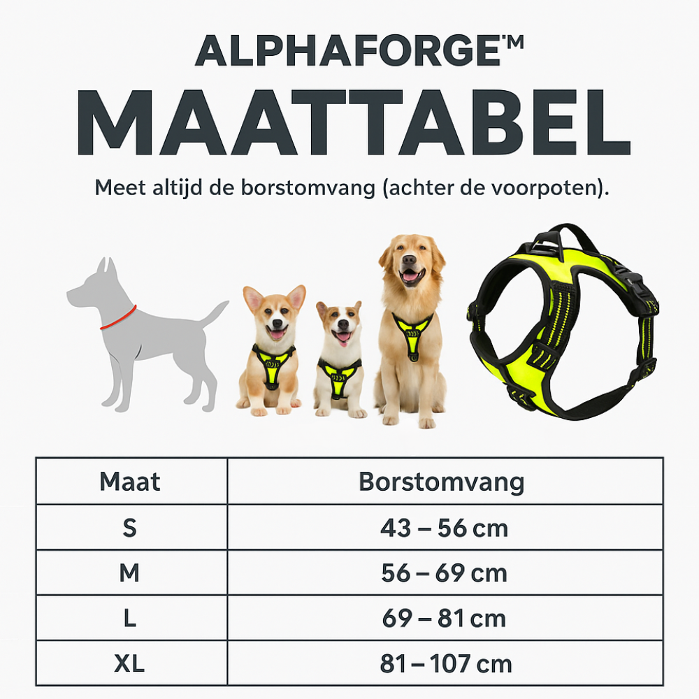 AlphaForge™ Fit Editie honden harnas. Rustige ontspannen wandelingen